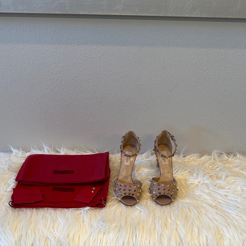 Valentino Beige Studded Heels